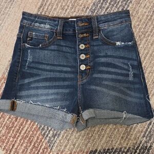 Kancan Denim Button-Fly Women Shorts